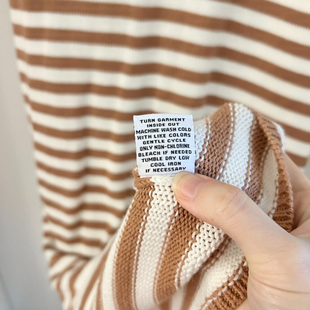 525 America Raya Stripe Polo Knit Sweater Dress in Walnut Multi Size M LIKE NEW - Picture 9 of 9